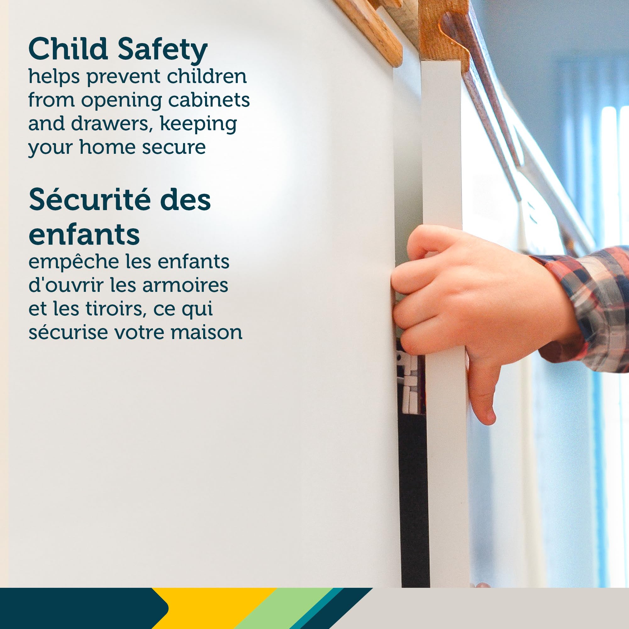 Safety 1st Pestillo Adhesivo para gabinete, 4 Piezas, para protección de niños, Color Blanco, Talla única