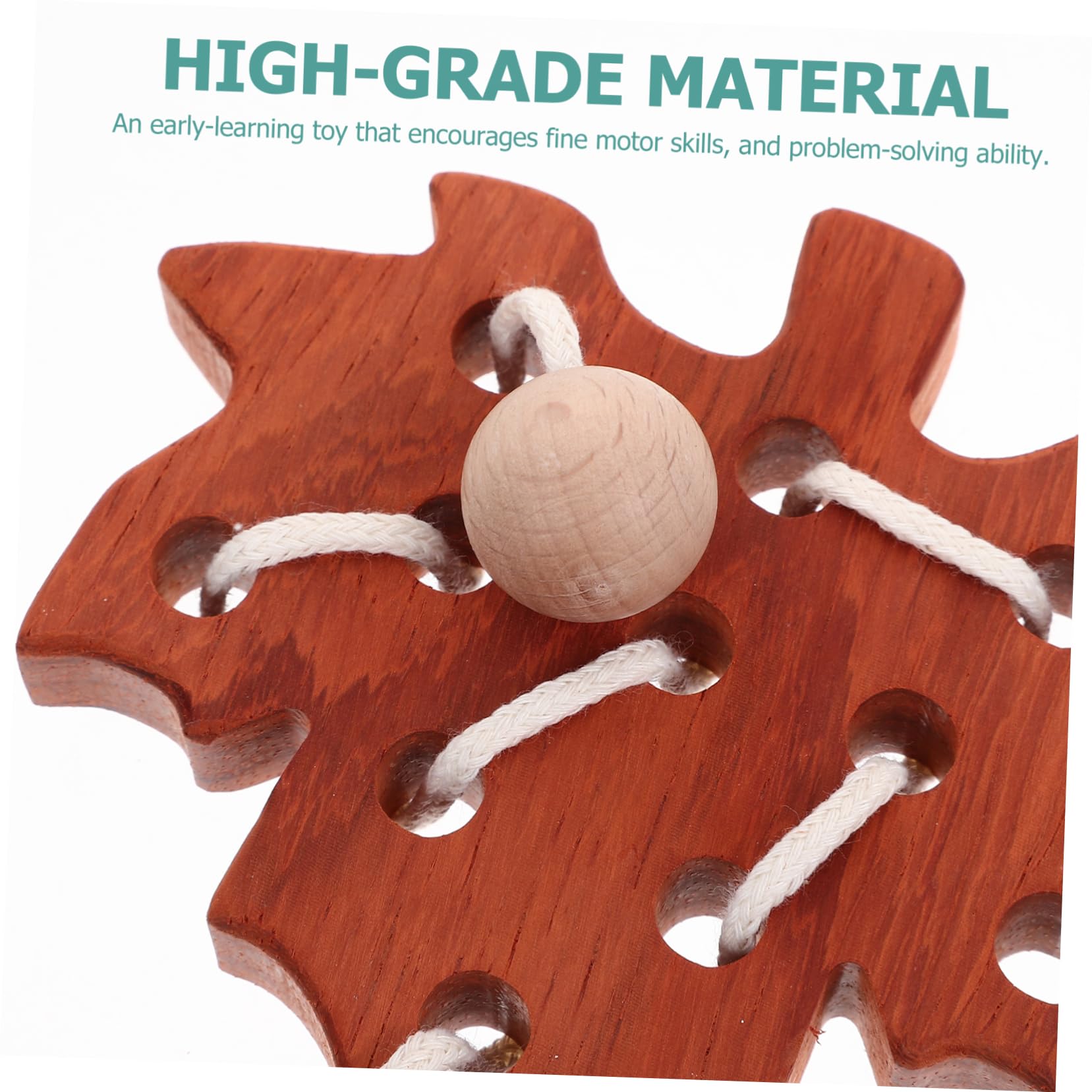 Vaguelly Gioco di Lacing in Legno per Bambini Giocattolo Educativo per Sviluppare Coordinazione Occhio-Mano e Abilità Motorie Fini per Asilo e Trasferte in Auto