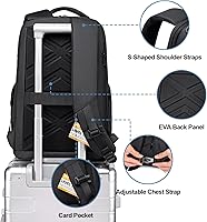 Vista 5 de Mochila de negocios FENRUIEN para hombres profesionales, Negro, Ampliable