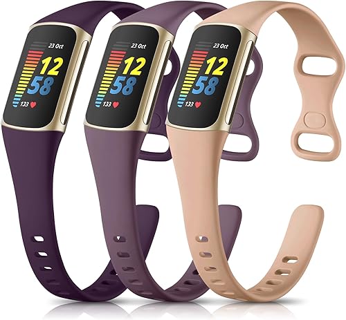 Vista 29 de Maledan Paquete de 3 correas compatibles con Fitbit Charge 5/Charge 6 bandas para hombres y mujeres, correa de repuesto deportiva suave y duradera