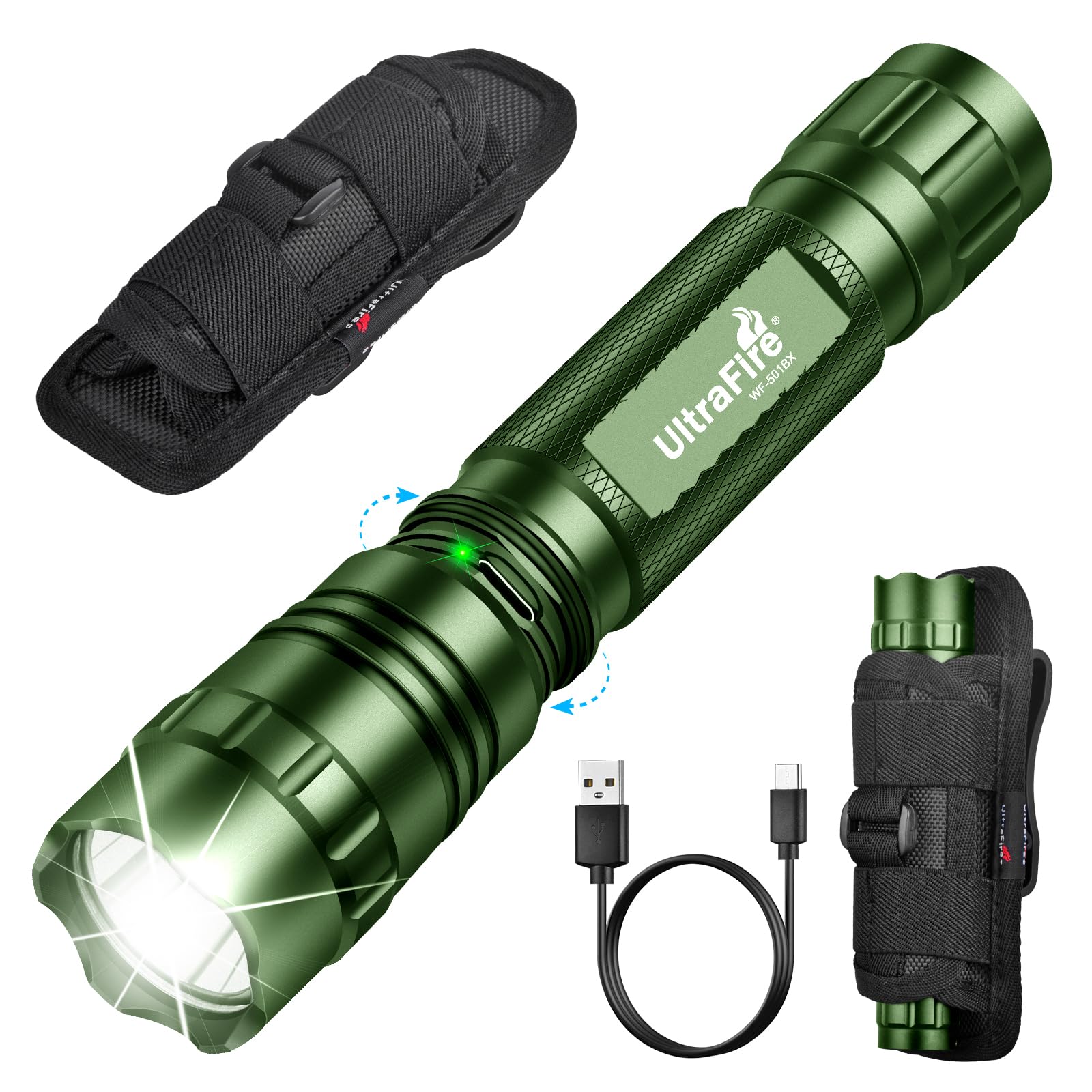 ULTRAFIRE WF-501BX Rechargeable LED Flashlight