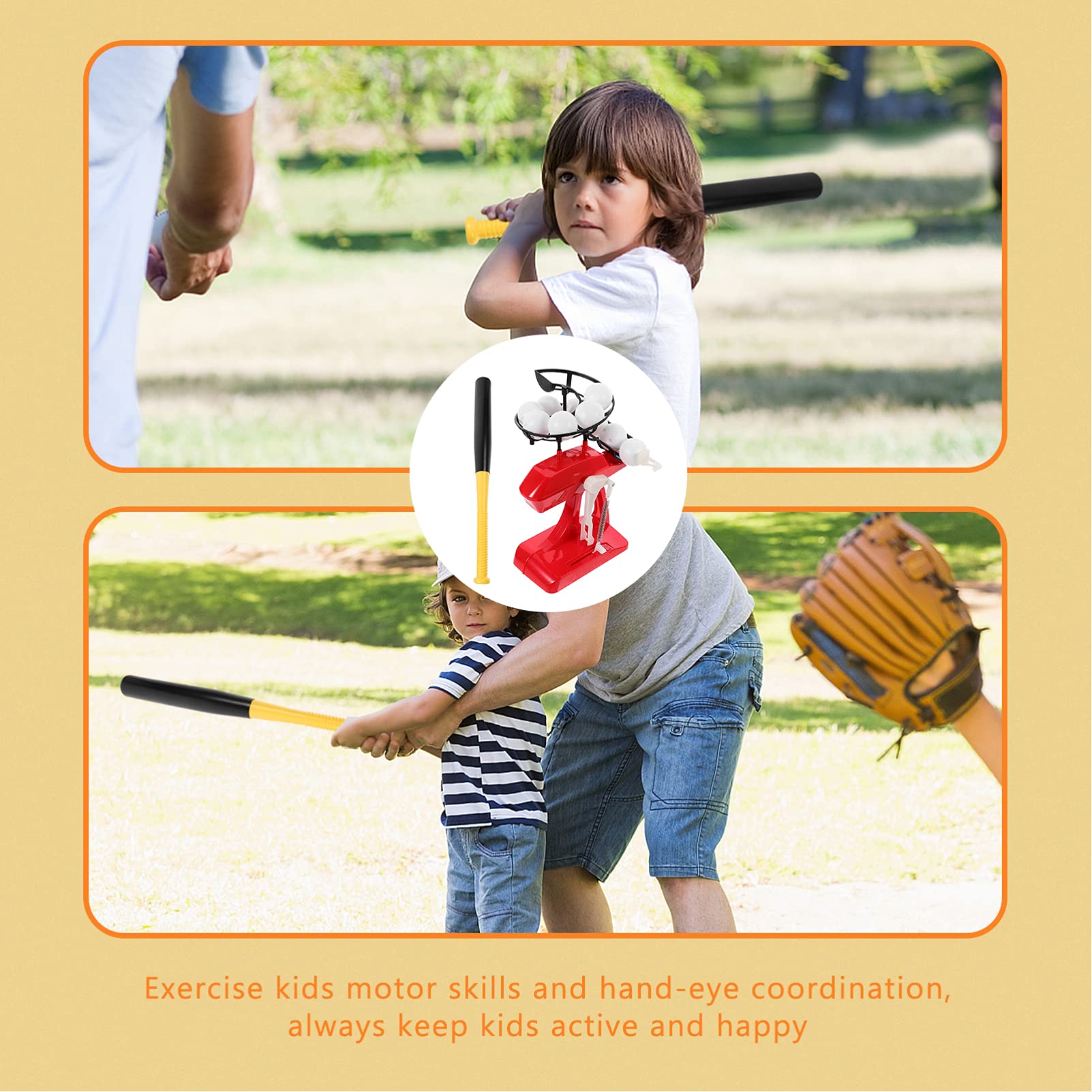 Milisten Machine De Baseball pour Enfants Mini Jouets Jouets pour Enfants De Lancement De Baseball Machine À Balles De Baseball Outil De Lancement De Baseball D'Entraînement De