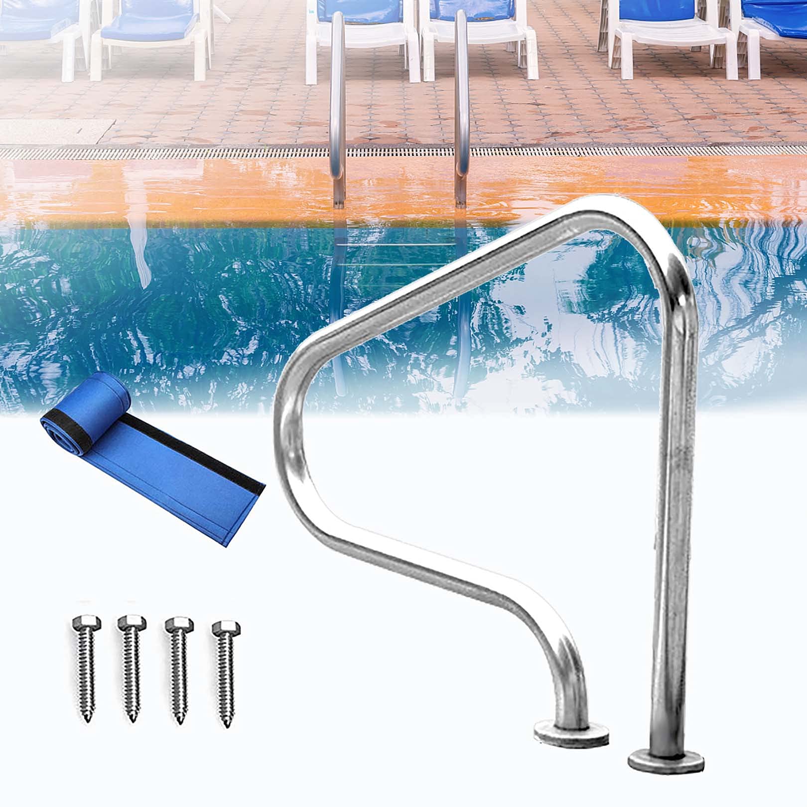 Sdgeryeeg Thick 1.5Mm Handrail， Swimming Pool Safe Hand Rail Railing Handrails/Thick 1Mm