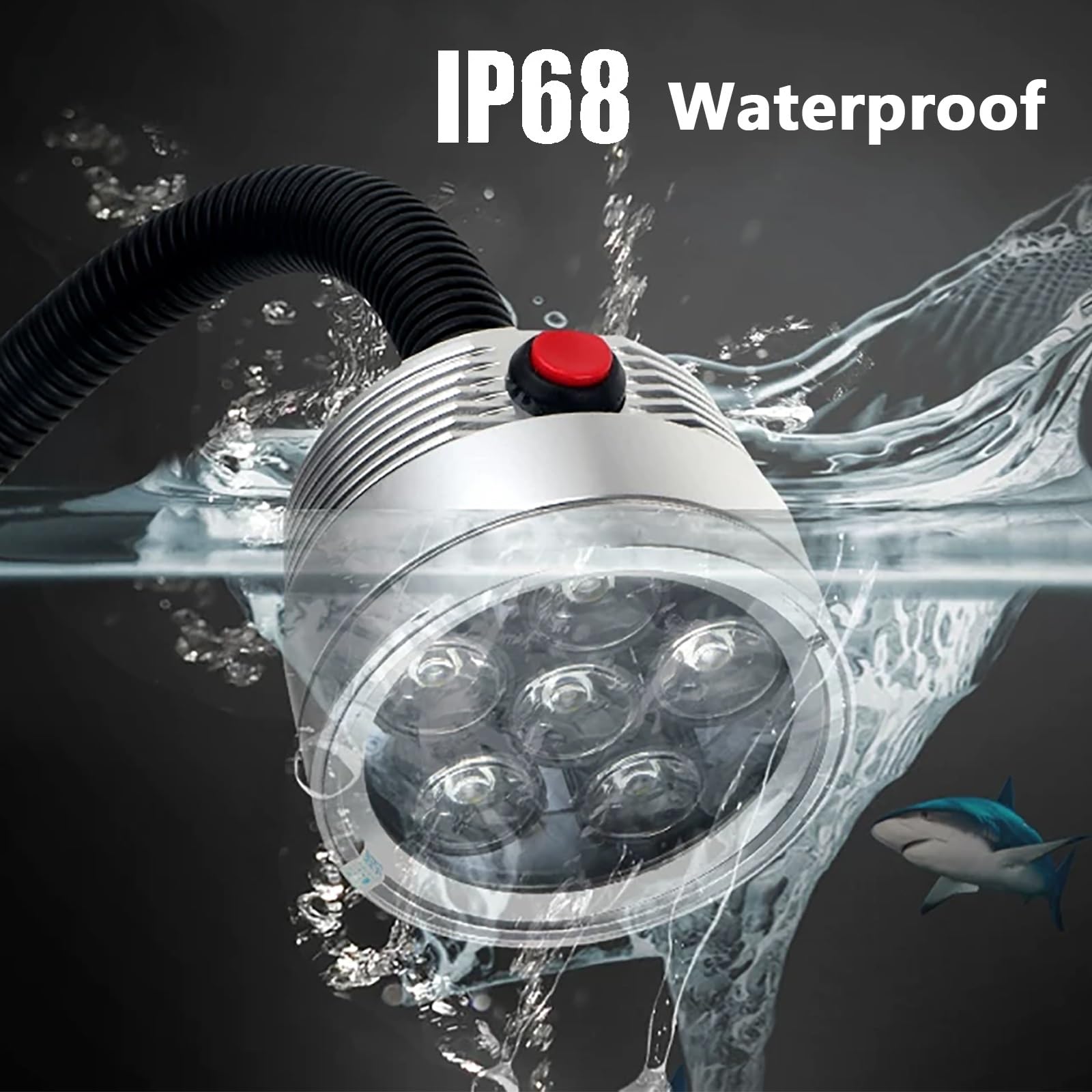 Lampada da Lavoro Impermeabile IP68, Lampada Industriale Flessibile a Collo D'oca per Banco da Lavoro, Base di Montaggio in Lega di Alluminio(6W 110~220V)