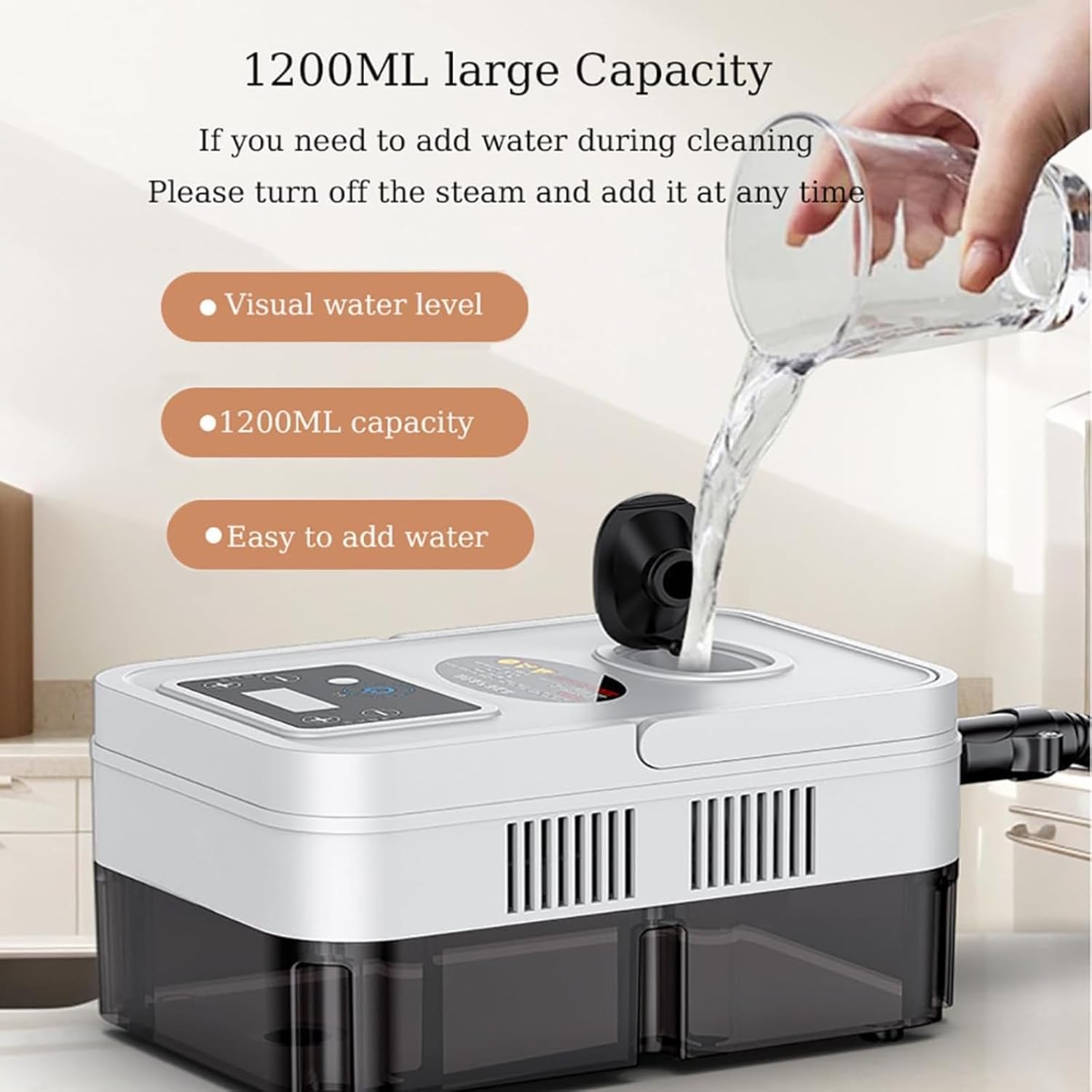 High Pressure Steam Cleaner, 3500W Handheld High Temperature Touch Screen Cleaner, 3.0 Bar Handheld Steam Cleaner