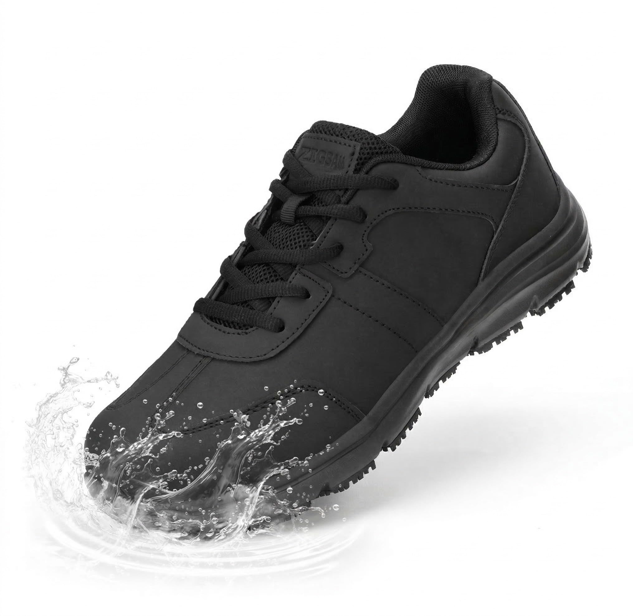 Heren Keuken Schoenen Antislip Dames Veiligheidsschoenen Waterdicht Werk Schoenen Lichtgewicht SRC Comfort Demping Staalneus(43,Zwart