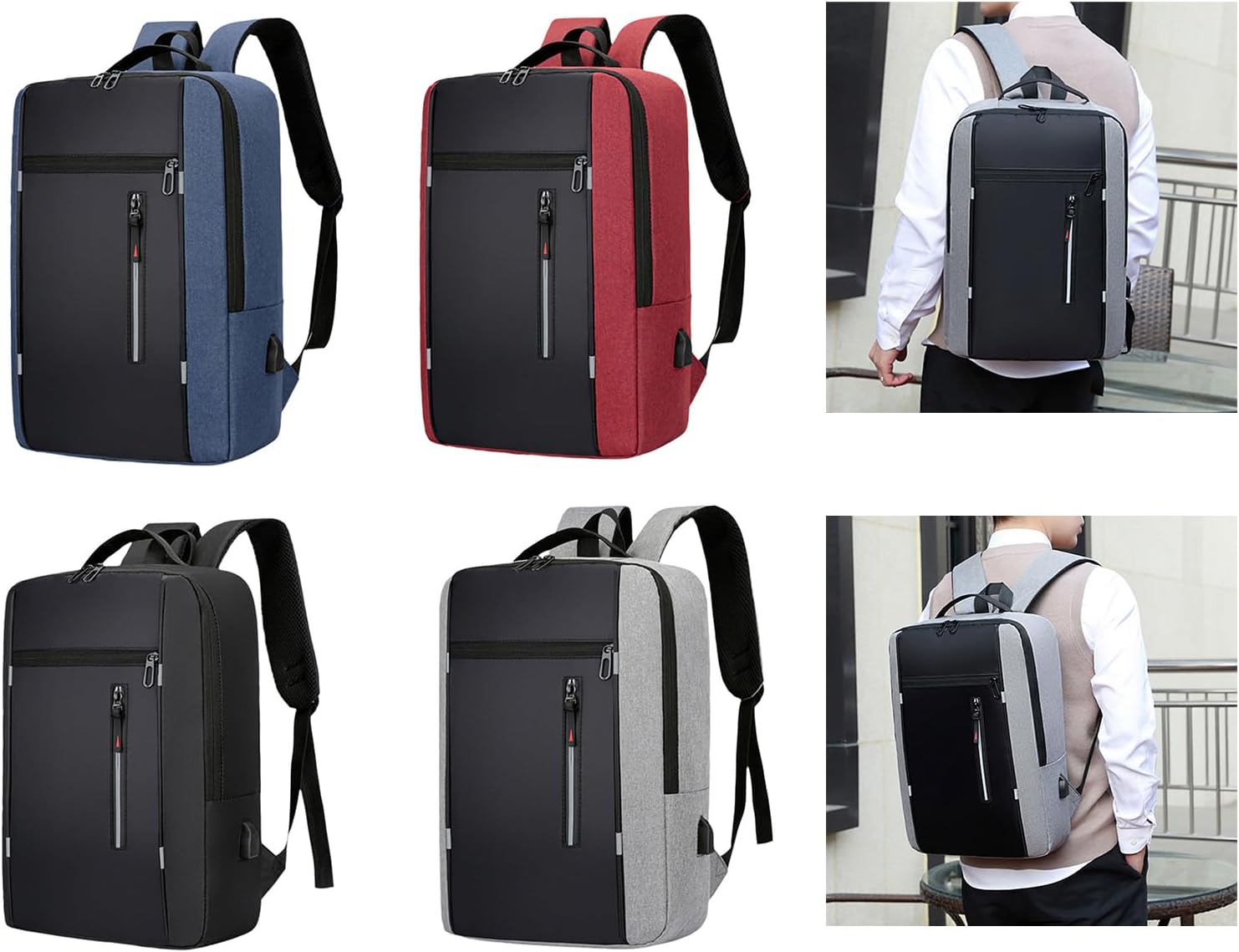 Zaino Antifurto Con Ricarica USB, Impermeabile, Per Laptop, Da - Foto 4