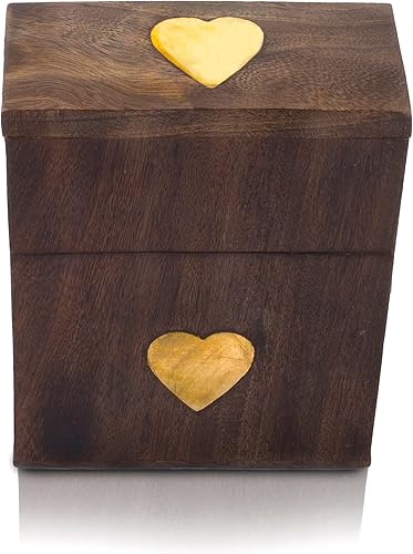 Miniatura 9 de Ideas de regalo de cumpleaños, hecho a mano, soporte clásico de madera para cartas de juego, caja de almacenamiento, organizador con tarjetas de