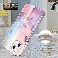 Vista 4 de luolnh Funda dorada brillante compatible con iPhone 13 Mini, diseño de mármol, a prueba de golpes, delgada y suave, funda de silicona para iPhone 13