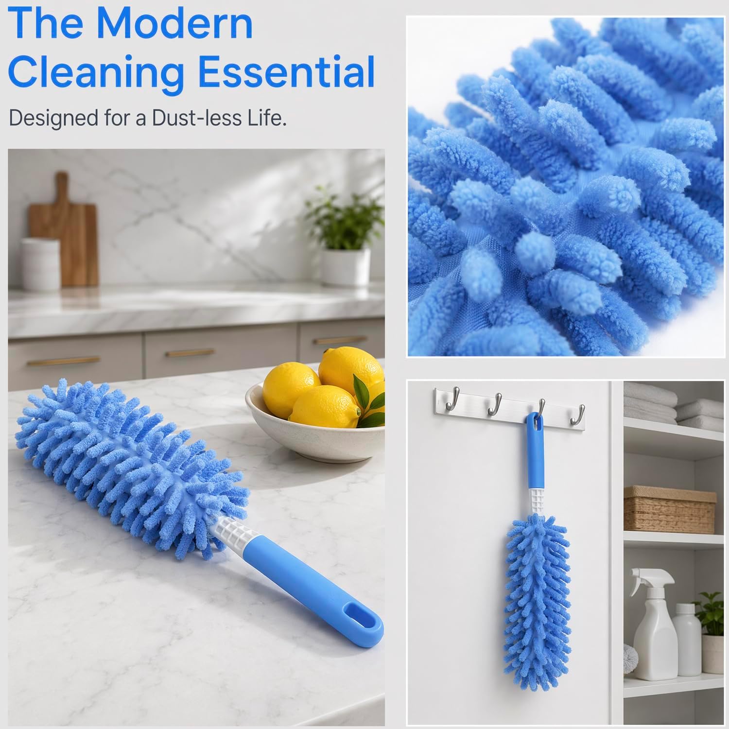 Microfiber Duster for Cleaning, Car Duster Interior, Washable Duster, Feather Duster for Car Interior, Office, Home - Daily Cleaning Tools (Sky Blue) image 4