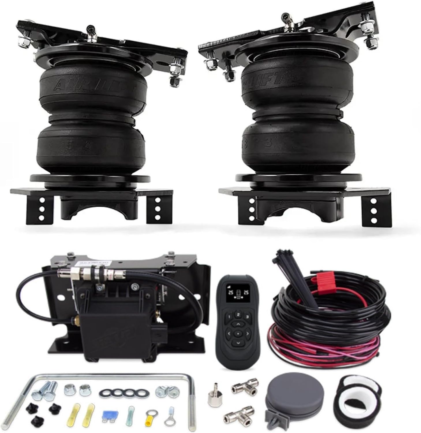 Air Lift LoadLifter 5000 Ultimate Air Spring Kit & WirelessAir 2nd Gen Air Compressor System with EZ Mount fits 2017 2019 F250 F350 Super Duty 4WD | Dual-Path Control | Includes TrendsAuto Decal