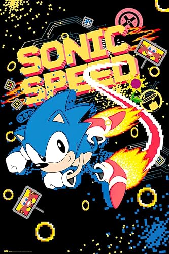 Sonic The Hedgehog - Póster para juegos y programas de TV (velocidad sónica) (tamaño 24 x 36 pulgadas)