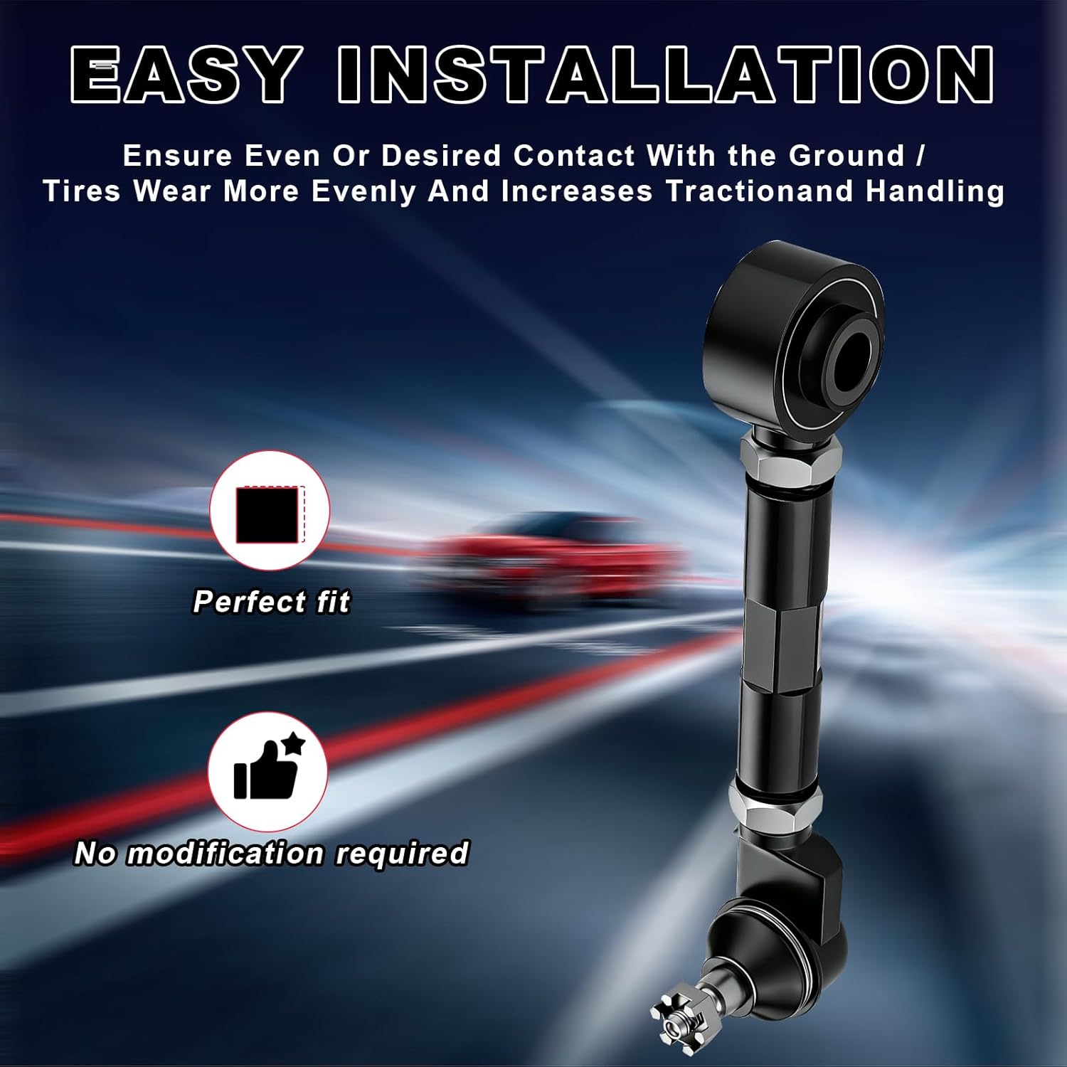 Adjustable Rear Camber Arms Kit - 2-Pack Replacement Rear Suspension Camber Control Arms for 2003-2007 Accord/2003-2008 Pilot/1999-2004 Odyssey/2004-2008 TSX