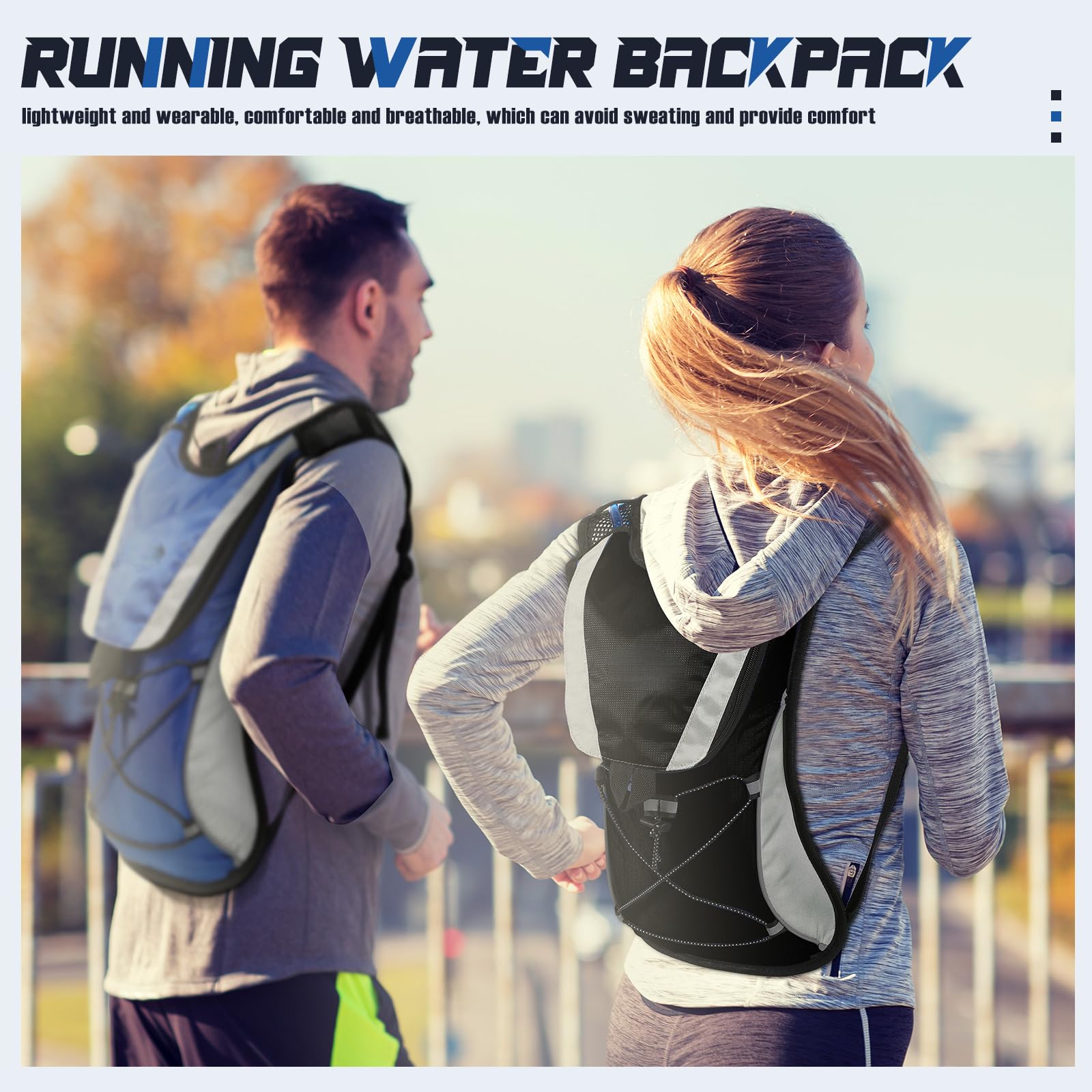 2 Pack Hydration Backpack Pack with 2L Water Bladder, Hiking Backpack with Hydration Bladder Water Rucksack Backpack Bladder Bag Cycling Bicycle Bike/Hiking Climbing Pouch (Black, Blue) : Sports & Outdoors