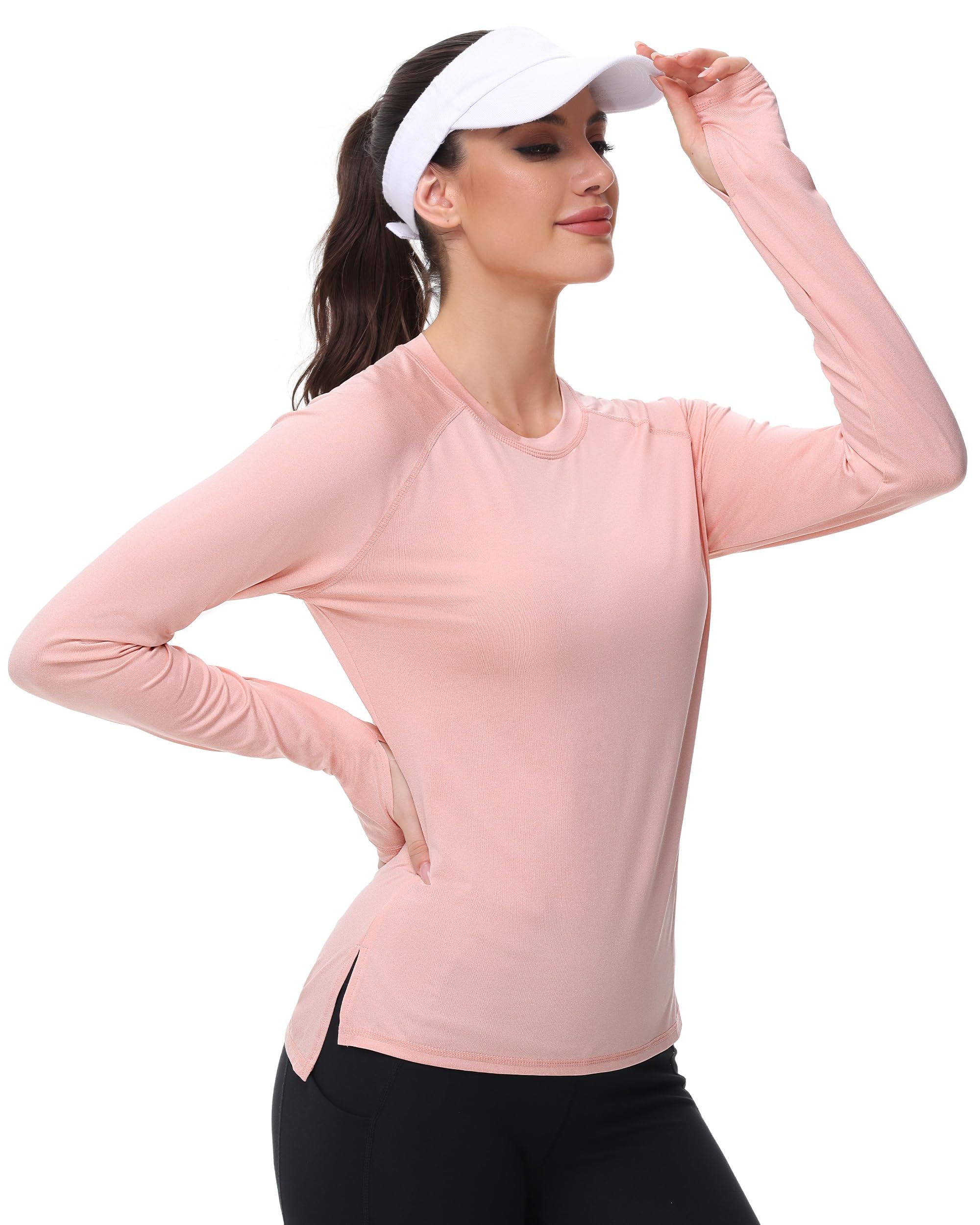 Maglietta da donna UPF 50+ a maniche lunghe con protezione solare UV Quick Dry Rash Guard da nuoto per attività all'aperto per pesca, corsa e allenamento