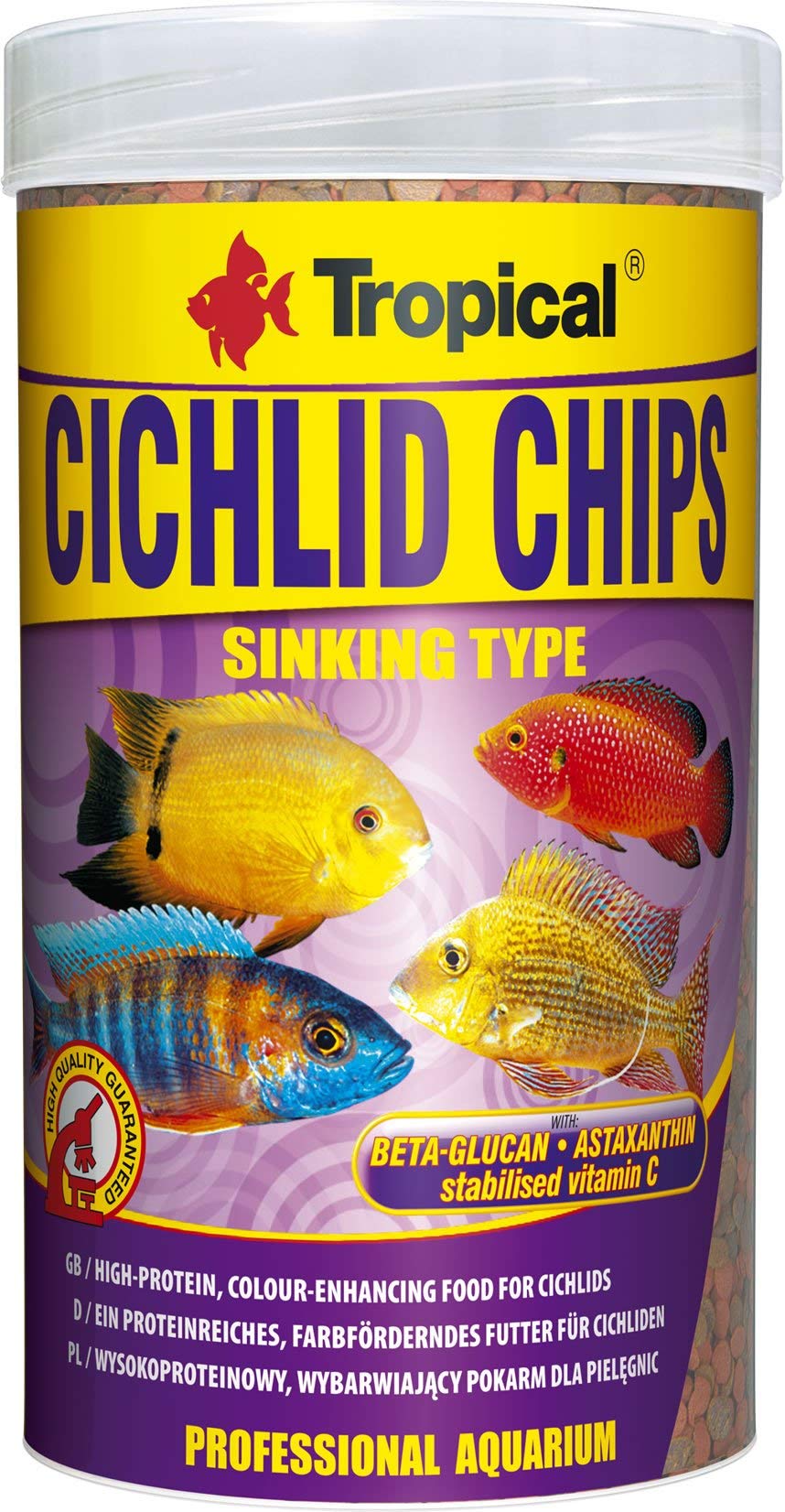 CICHLID CHIPS 250ML/130g High-protein, colour-enhancing food for Malawi Mbuna Tnganyika