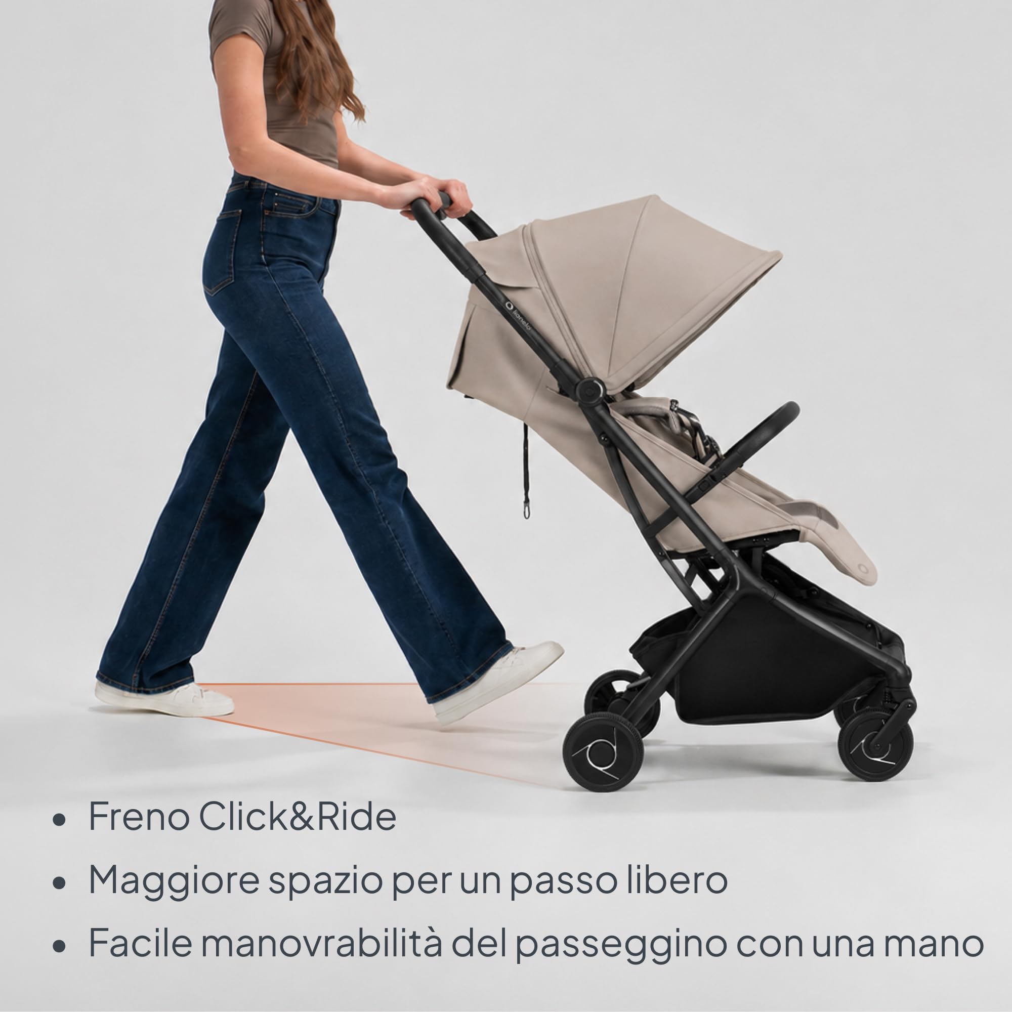 Lionelo Sia Flex Passeggino 2 in 1 (0-4 anni, 0-22 kg) Navicella Pieghevole | Ultraleggero, Compatto da Città, Chiusura con una Mano, UPF50+, Ventilazione 3D, Fibbia Magnetica, Posizione Sdraiata