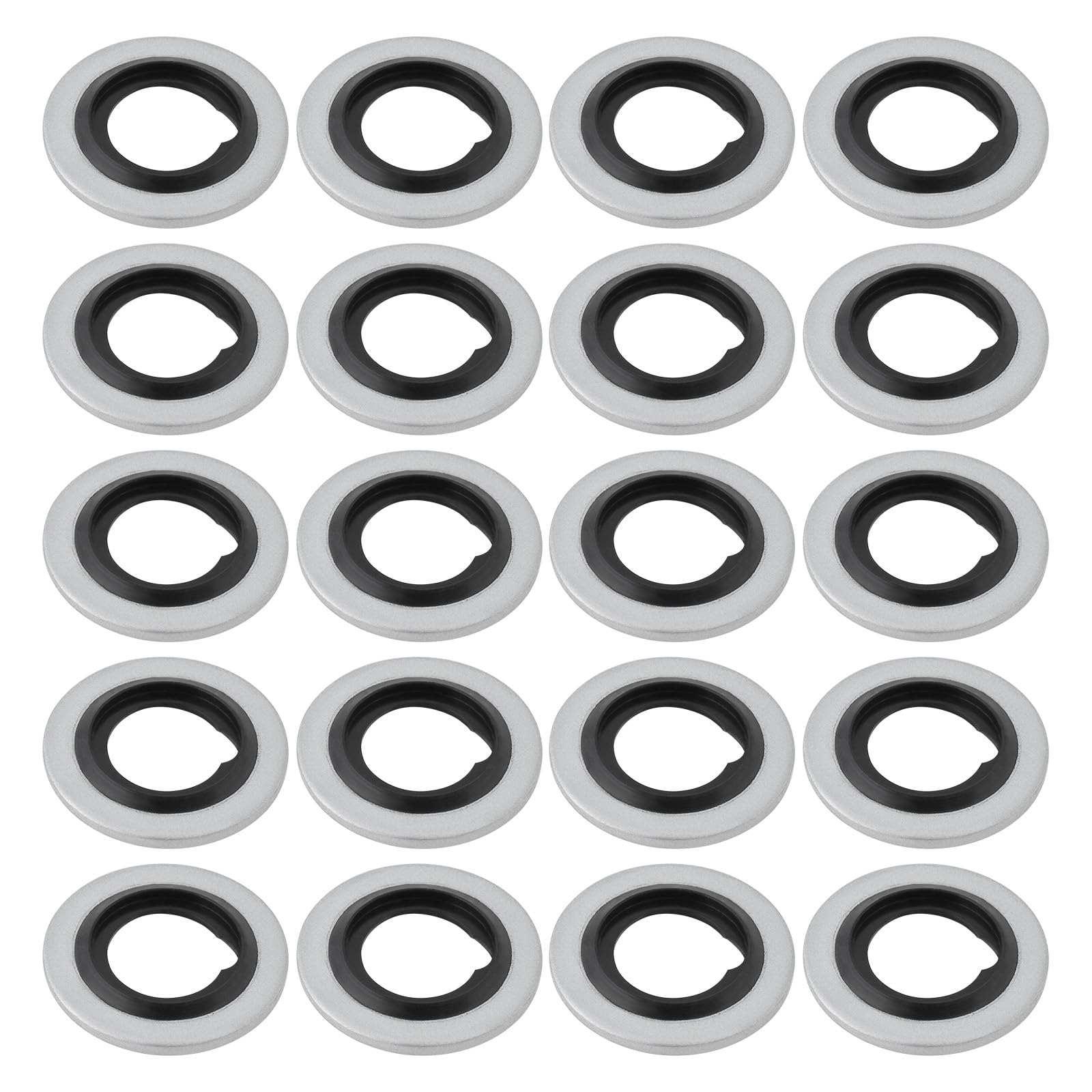 Briny River 50pcs M8 Nitrile Rubber Zinc-Coated Steel Self-Centralizing Sealing Washers 14x8.7x1mm for Hydraulic Systems, Machinery & Engine Seals