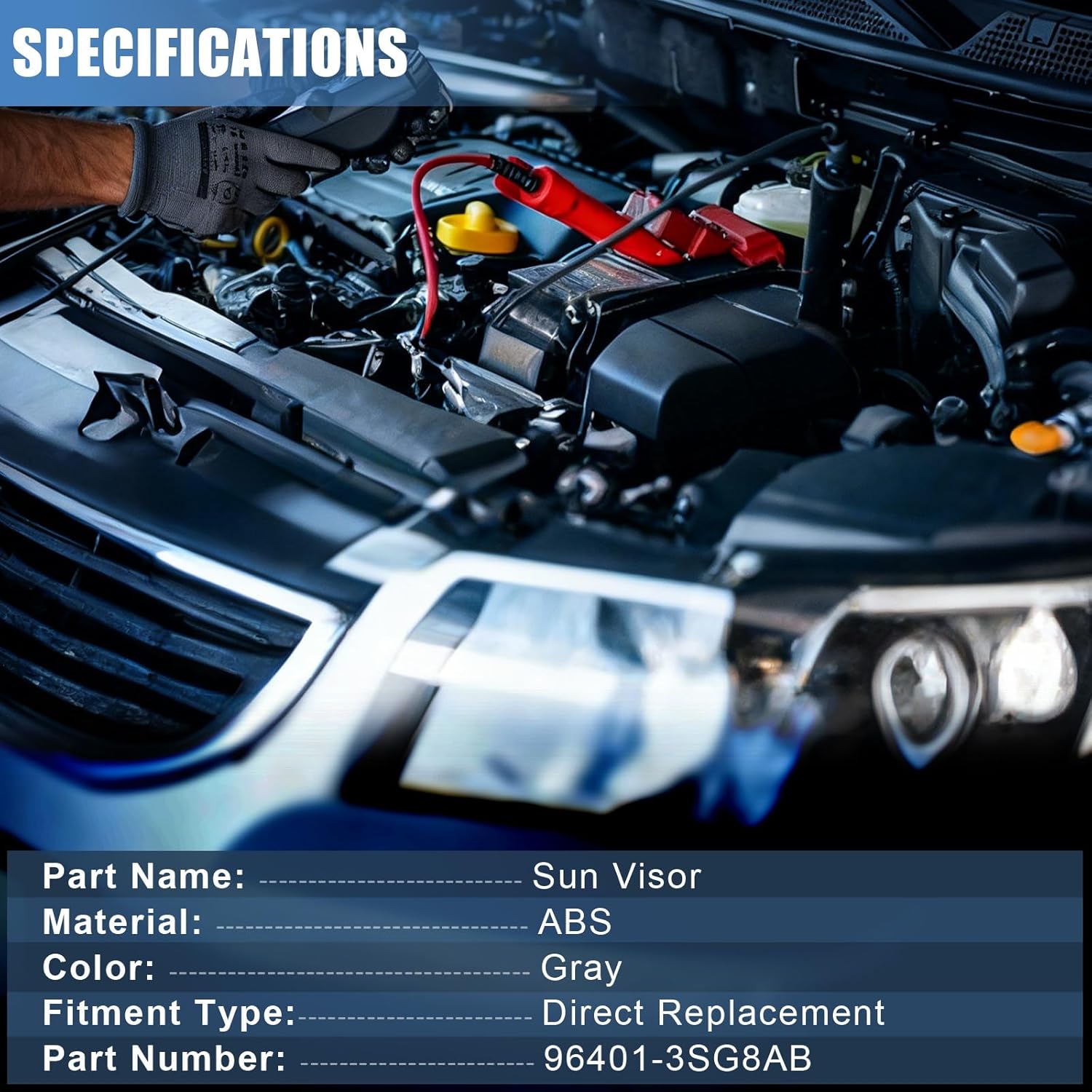 Sorello Left Driver Side Sun Visor with Makeup Mirror Compatible with Nissan Sentra 2012 2013 2014 2015 2016 2017 2018 2019 1.6L 1.8L 2.0L 2.5L - Replace 96401-3SG8AB