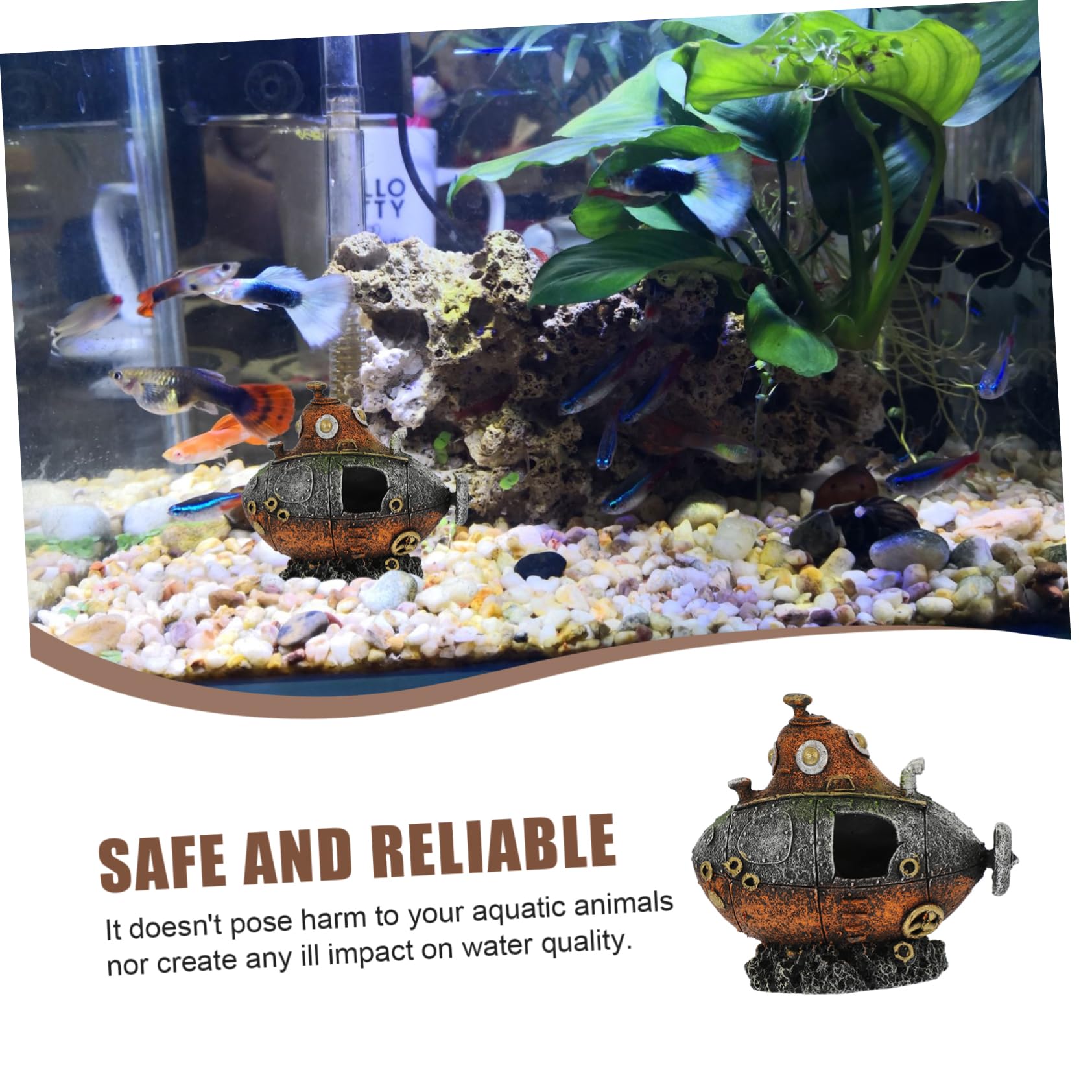 YARNOW 3 Piezas escondite de pecera Calentador Juguetes Frasco náutico vacío decoración pecera Decoración de pecera Acuario paisajismo decoración Accesorios para peceras Resina