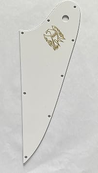 For Gibson Firebird Gold Logo Guitar Pickguard 3 Ply White