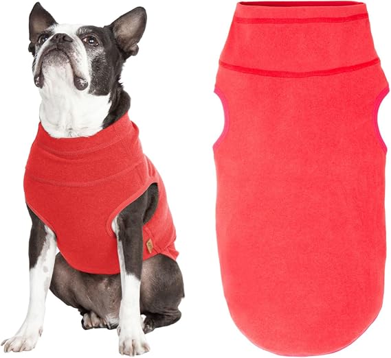 Gooby Microfiber Stretch Fleece Vest Sweater, Tomato Red, Large
