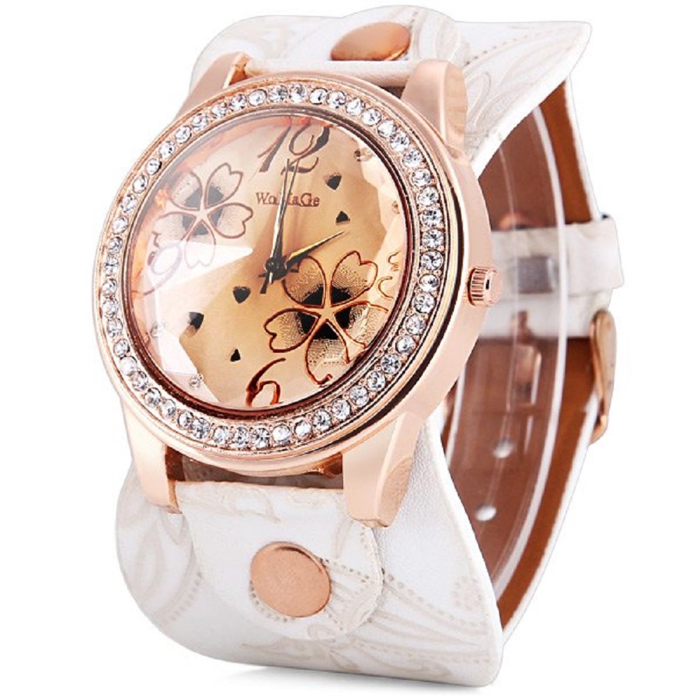 Womage Big Size Analog Gold Dial Womens Watch - Wom-077 (B01IYDKO50) Amazon Price History, Amazon Price Tracker