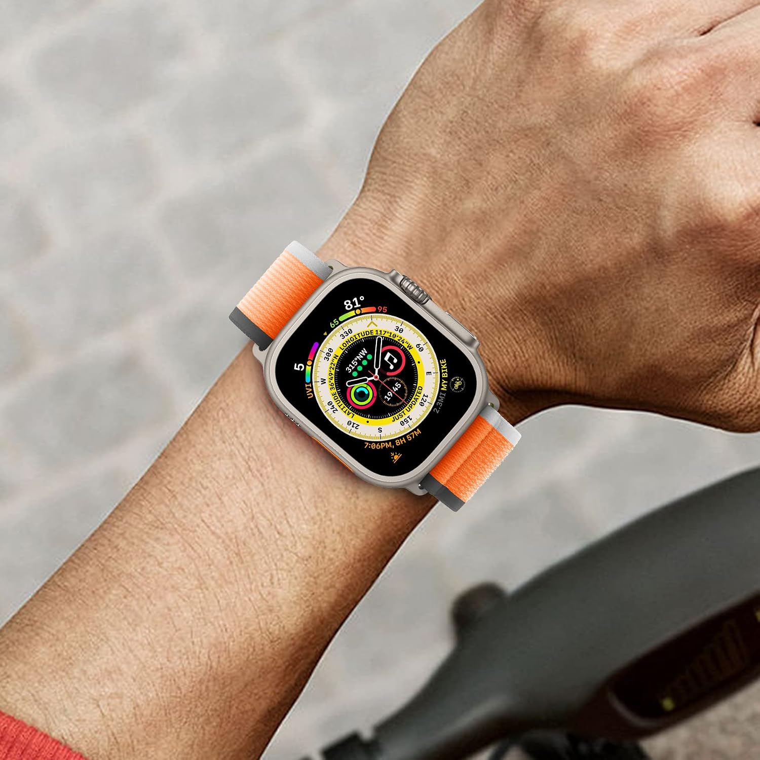Rain gold Trail Loop Bands Compatible with Apple Watch 49mm 45mm 44mm 42mm 41mm 40mm 38mm, Nylon Weave Sport Strap for iWatch Series Ultra SE 8 7 6 5 4 3 2 1, Stretchy Braided Band for Women Men