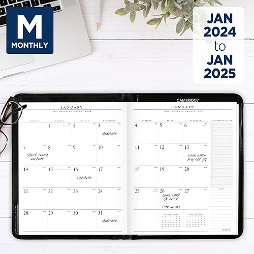 Miniatura 2 de AT-A-GLANCE® 2024-2025 - Padfolio mensual ejecutivo de 13 meses, 9 x 11 pulgadas, negro, enero de 2024 a enero de 2025, 7029005