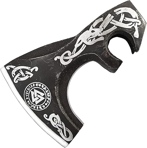 Hacha Hecho a mano Acero inoxidable de alto carbono Solo hacha vikinga Precioso hacha Cabeza de hacha con funda de cuero 2006