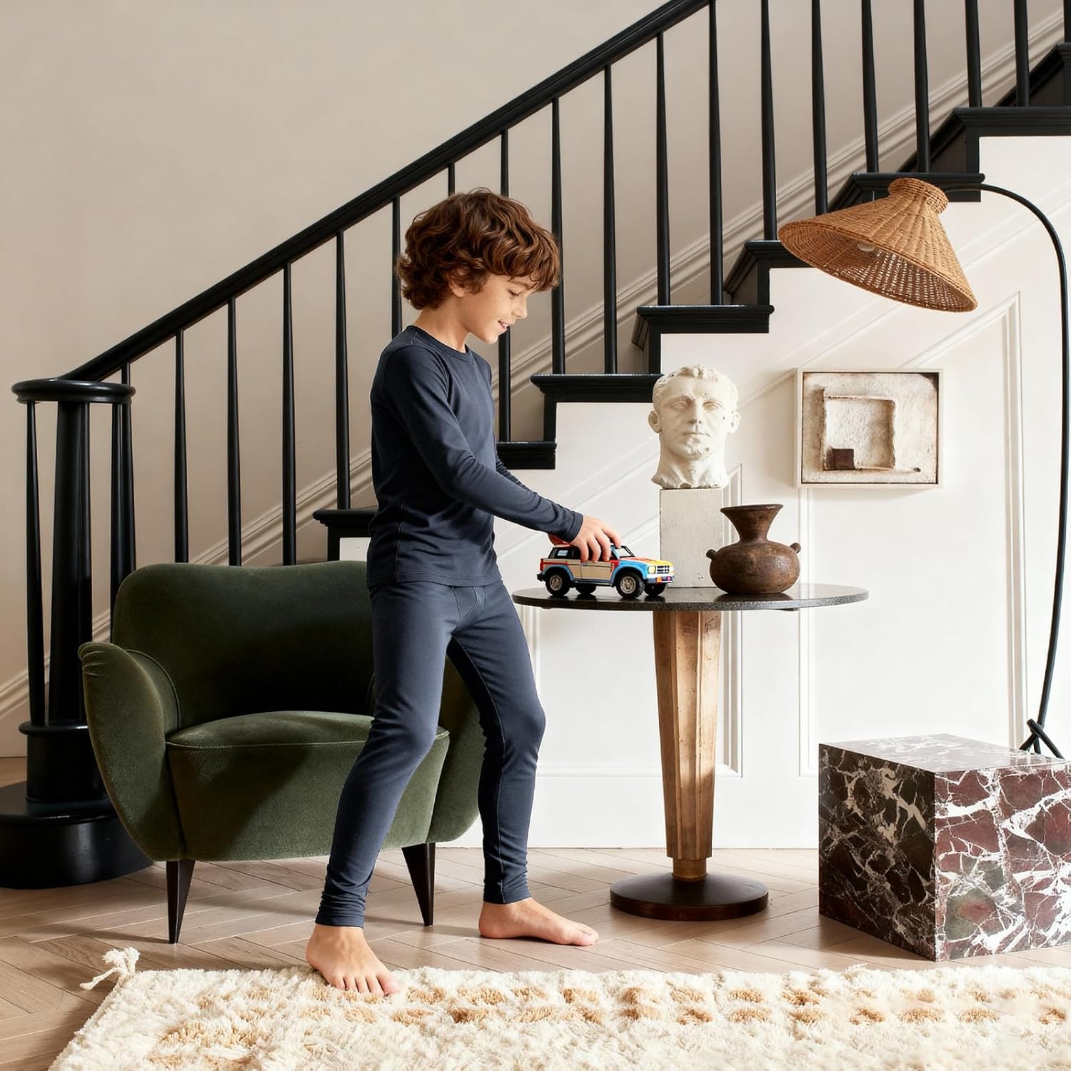 Thermal Underwear for Kids，Boys Fleece Lined Base Layer Long Johns Thermals Top and Bottom Set for Winter Skiing - Image 5