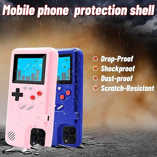 Miniatura 2 de Carcasa protectora LucBuy con diseño de consola retro de videojuegos, autoalimentada, con 36 juegos pequeños, pantalla a color, antigolpes, para