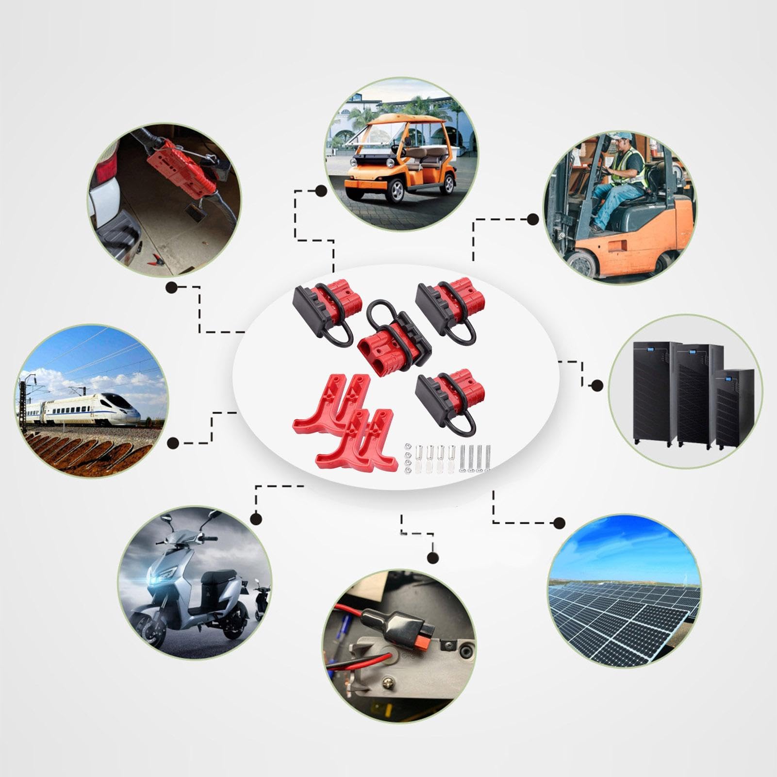 Connecteur Rapide Pour Treuil Et Batterie – 50 A, étanche, Compatible Câbles 6 à 12 AWG, Facile à Installer