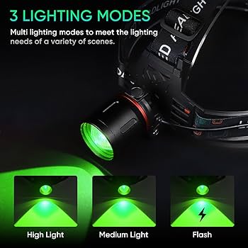 Amazon.com: WINDFIRE Green Light Headlamp Rechargeable Green
