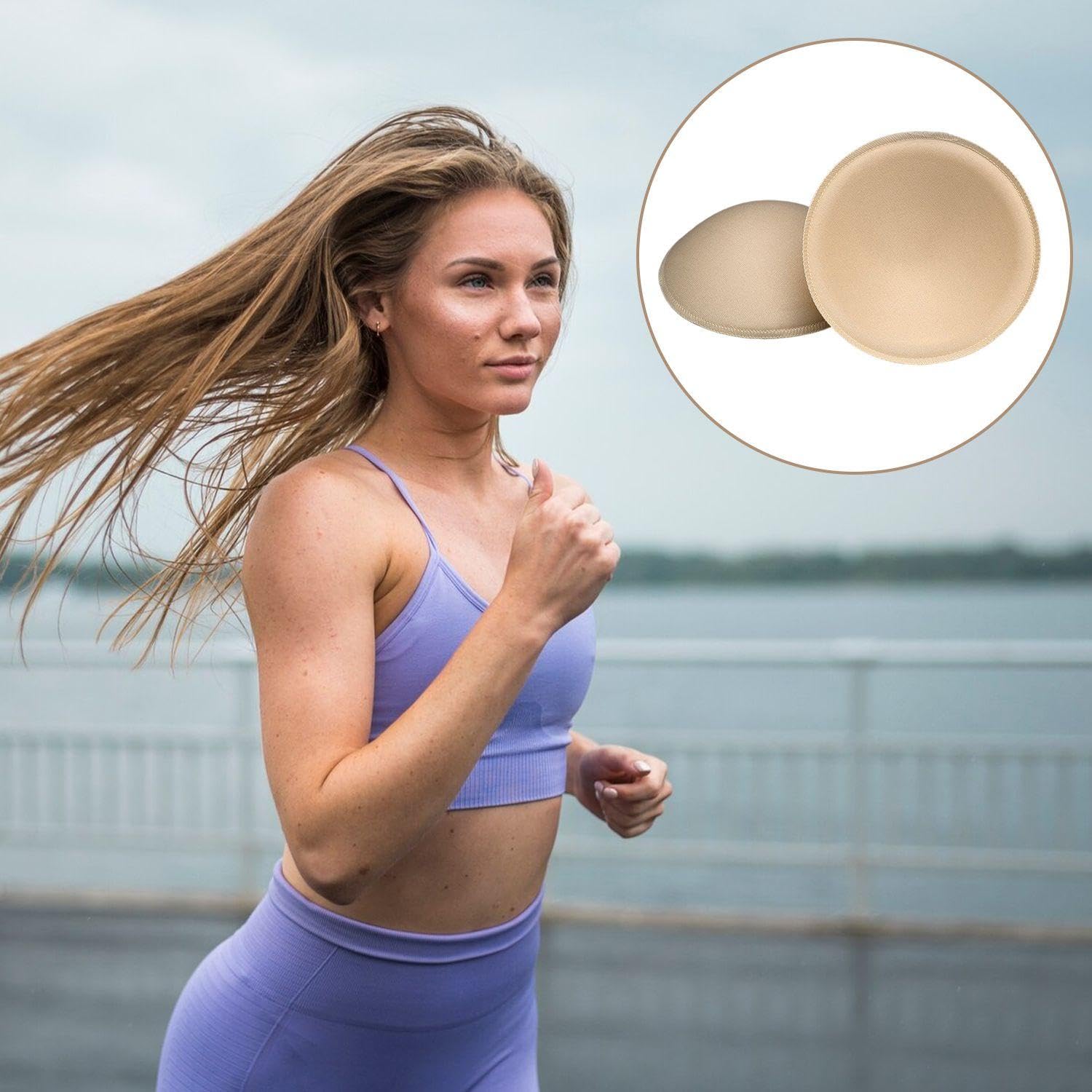 6 par okrągłych miseczek absorpcyjnych, wyjmowane miseczki chłonne, miseczki na biustonosze, miseczki z pianki absorpcyjnej, akcesoria do biustonosza, czarne, M