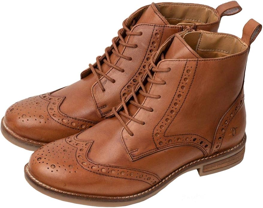 Lace up brogue ankle boots womens Clearance