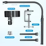 ZealSound Microphone Stand 19inch,Flexible Gooseneck Desktop Mic Stands,Upgraded Microphone Clip Holder for Mics with Outer Diameter 1.03" and 2.59",3/8" to 5/8" Screw Adapter for Blue Yeti and More