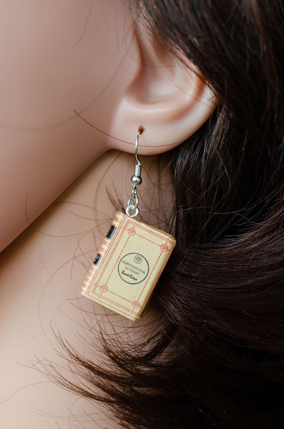 Dictionary earring Miniblings dictionary book books language beige