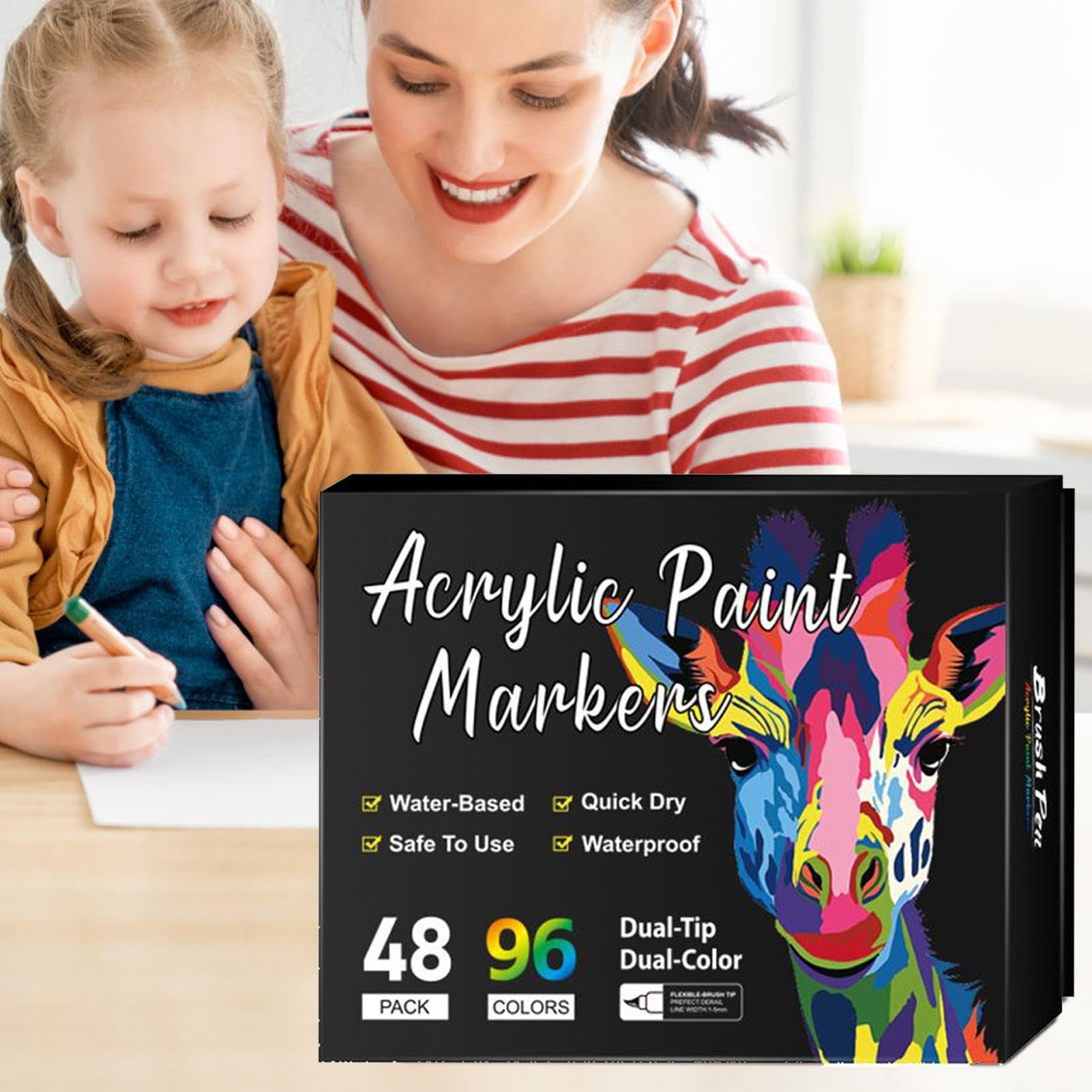 Zestaw Markerów Akrylowych Wodoodporne Pisaki Ceramiczne | Odporna Na Blaknięcie Artykuły Plastyczne, Szybkoschnące Narzędzia Do Kaligrafii I Scrapbookingu