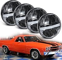 Vista 1 de UNI-SHINE Faro LED redondo de 5 3/4'' 5.75 pulgadas, 4 piezas, reflector de haz alto/bajo con DRL, haz sellado H5001 H5006 compatible con Peterbilt