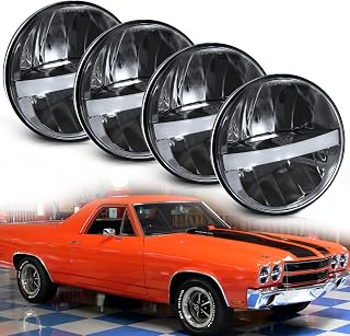 UNI-SHINE 5 3/4'' 5.75 Inch LED Headlight Round 4pcs Reflector Hi/Lo Beam With DRL Sealed Beam H5001 H5006 Compatible With Peterbilt 349 359, Chevy Impala 59-76, Dodge