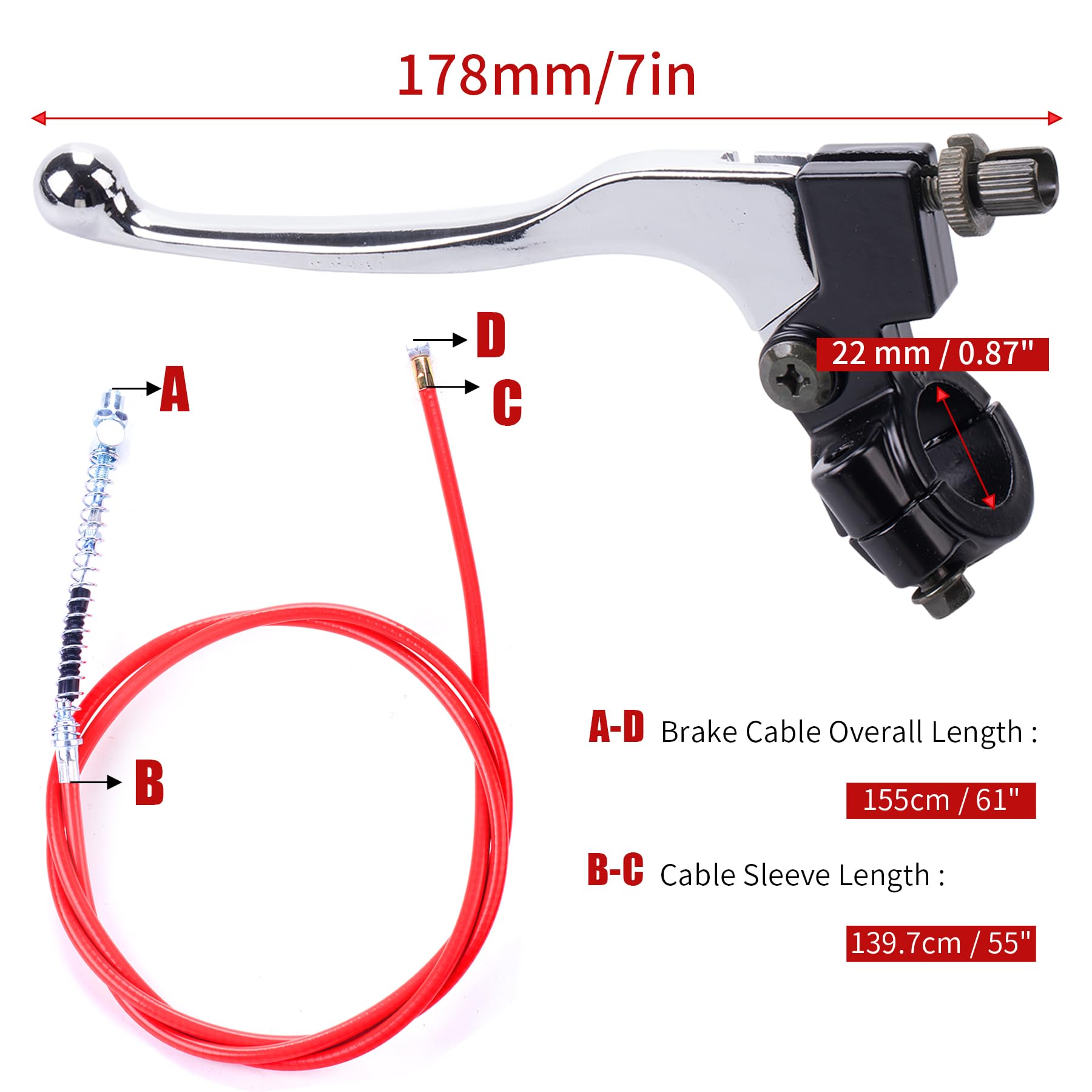 Destra E Sinistra Bobbio Left Brake Handle Lever For 97cc Baja Doodle Bug, MotoVox MB10 Mini Moto Guzzi V9 Bobber - Foto 6
