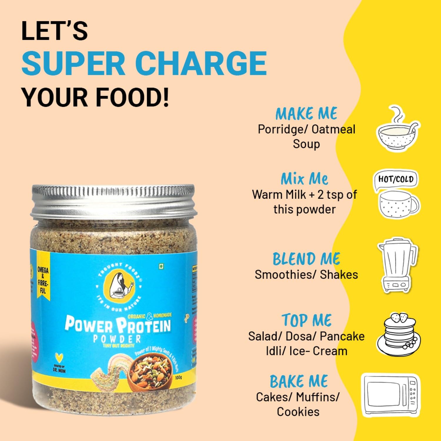 Power Protein Powder - Organic Plant-Based Protein with 7 Seeds & 4 Nuts, Homemade, No Sugar or Preservatives, Veg & Jain Friendly - 100g — Amazon image 5