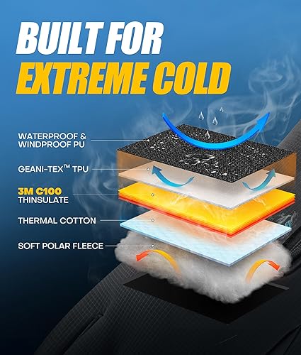 Miniatura 2 de Winter Gloves Men Women Made with 3M Thinsalute, -20F GEANI-TEX Waterproof Ski Gloves for Cold Weather, 5-Layer Thermal Snow Gloves, 10 Touchscreen