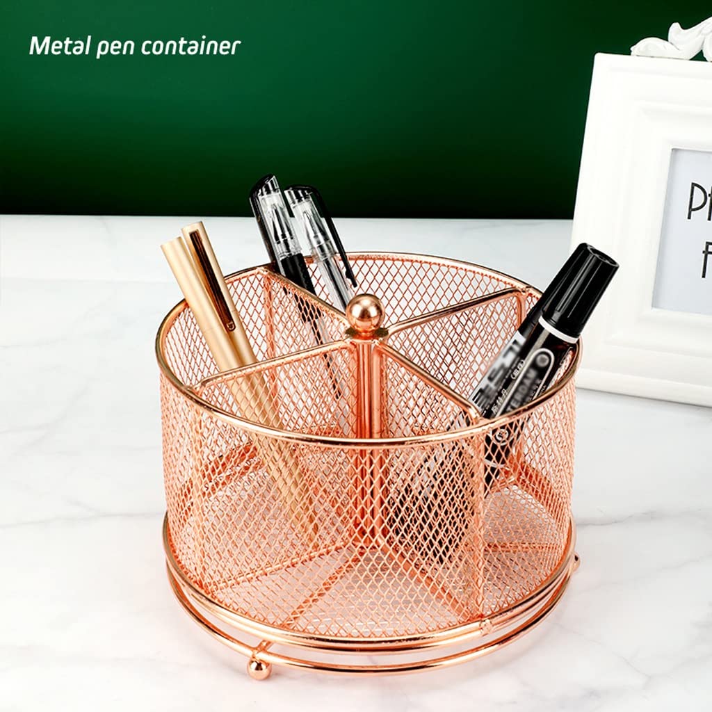 Stifthalter für den Schreibtisch, Bleistift- und Stifthalter mit 4 Fächern, 360-Grad-Spinn-Desktop-Organizer