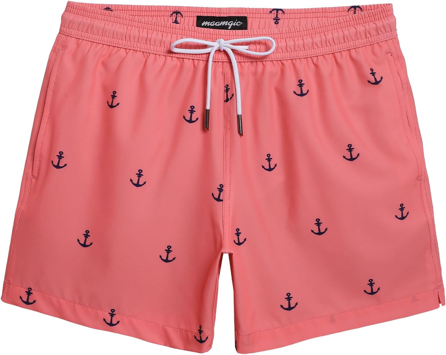 maamgic Mens Boys 80s 90s Vintage 4 Way Stretch Swim Trunks with Mesh Lining Quick Dry Swim Suits Board Shorts