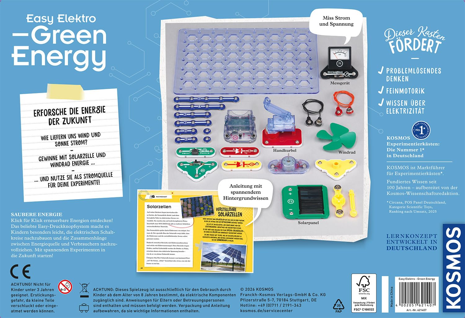 KOSMOS 620684 Easy Electric Green Energy - Caja de experimentación para niños a Partir de 8 años