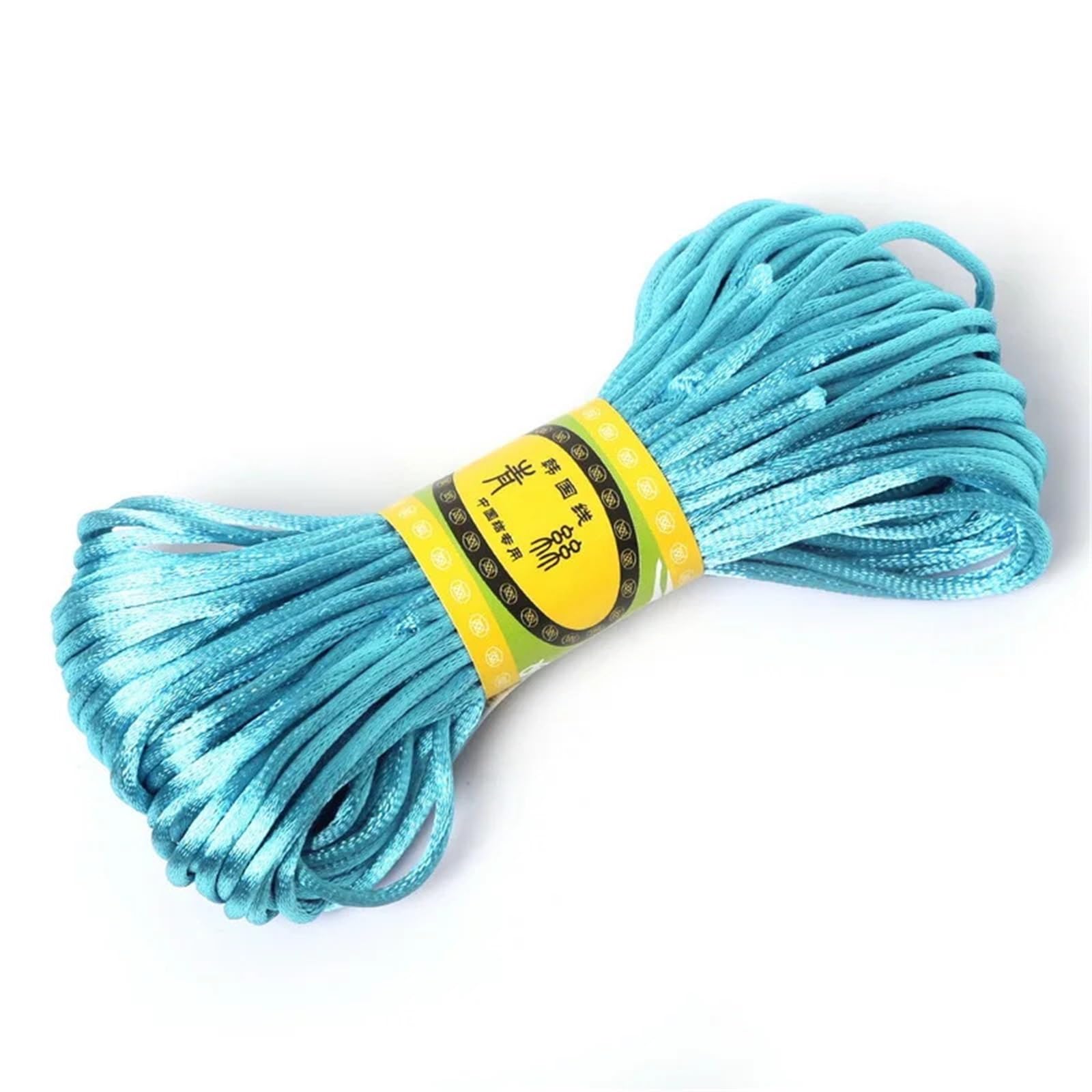 Nylon Cord Thread 10pcs 2.5mm 20Meters Soft Satin Rattail Silk Nylon Macrame Cord Kumihimo String for Making Bracelet, Necklace, Chinese Knot(Turquoise)