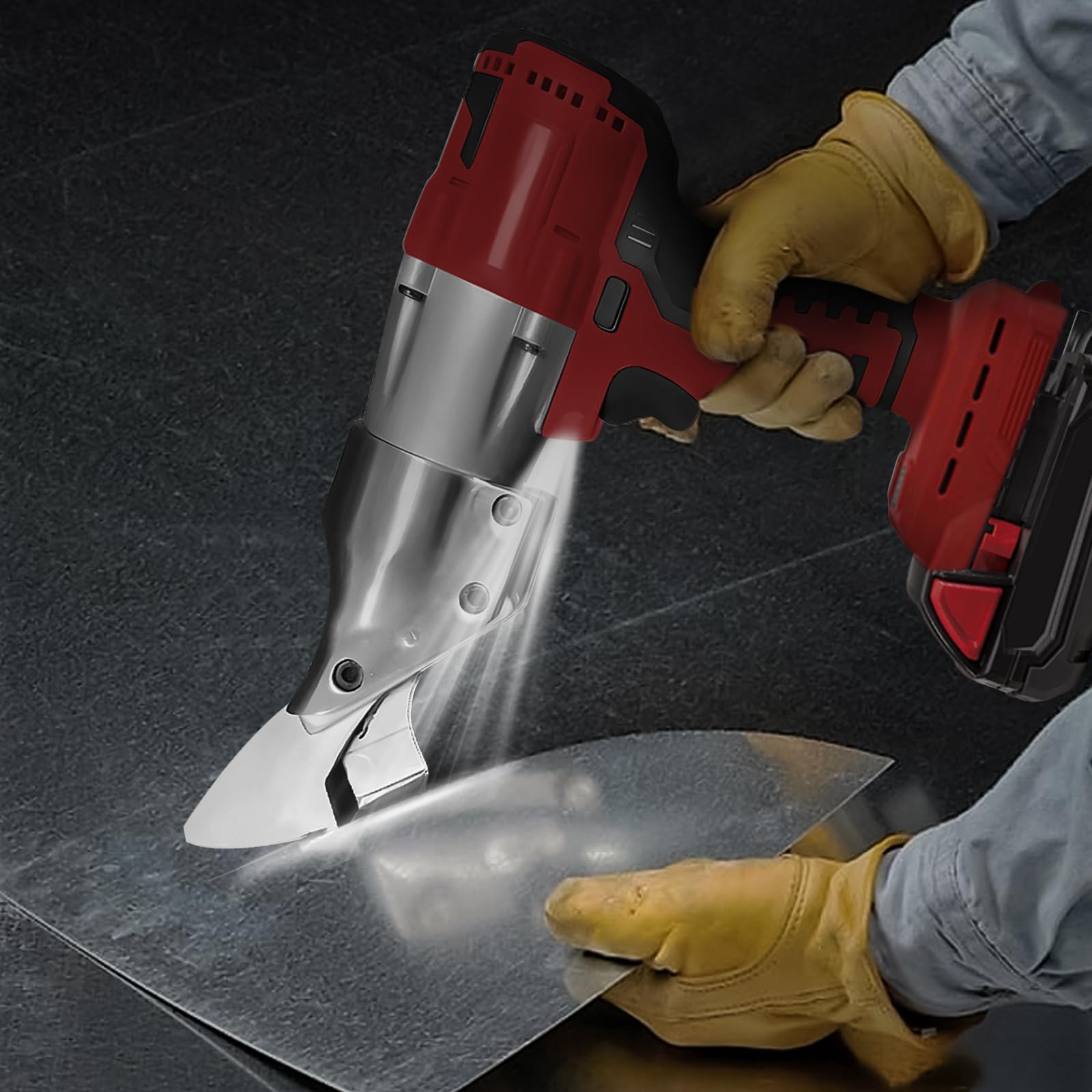 Forbici elettriche senza fili per Milwaukee batteria 18 V, 300 N.m Cesoia per lamiera senza spazzole, max. 2 mm di spessore per lamiera, tappeto, pelle, metallo