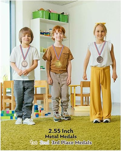 Miniatura 6 de Jauisus 3 medallas de oro y plata de bronce para el primer lugar, 2. y 3er lugar, medallas de premio para premios para niños y adultos, premios de